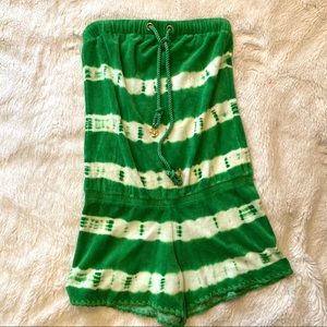 Juicy Couture Green White Tie Dye Romper Kids